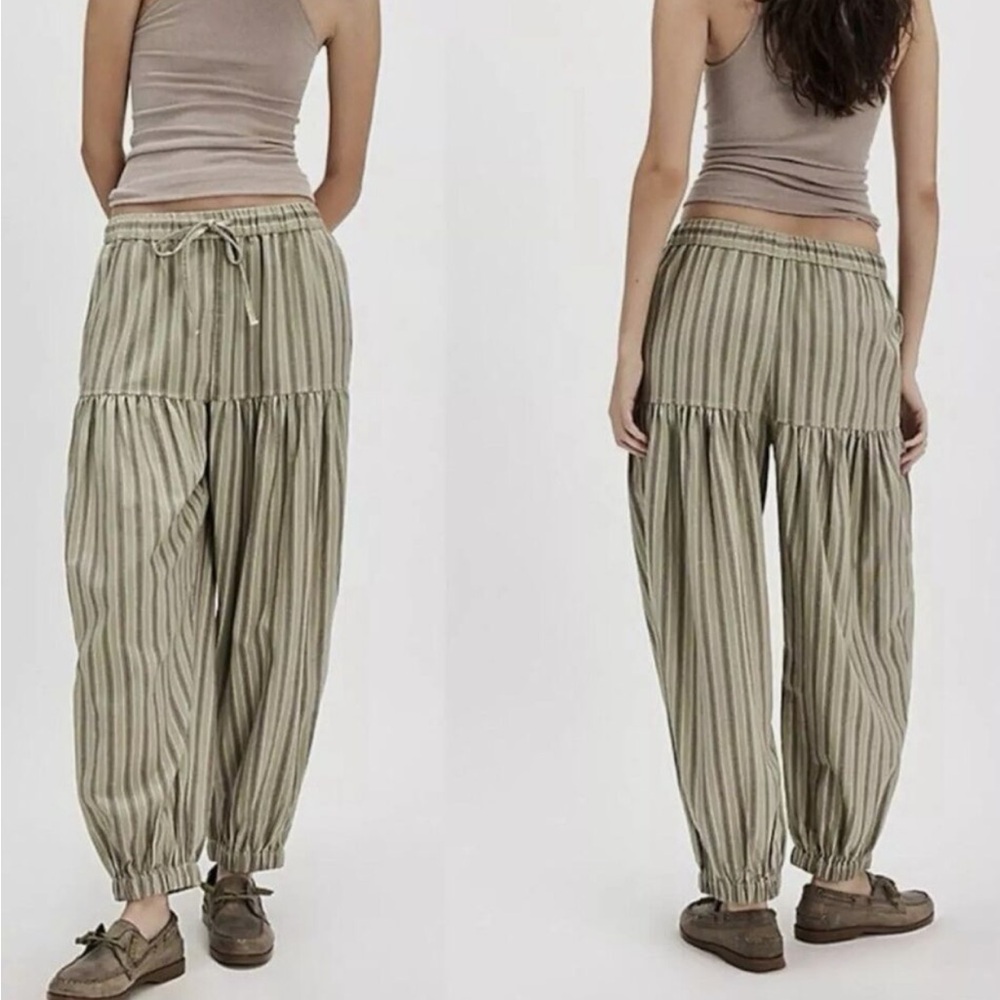 Free People Ellie Striped Barrel Pants